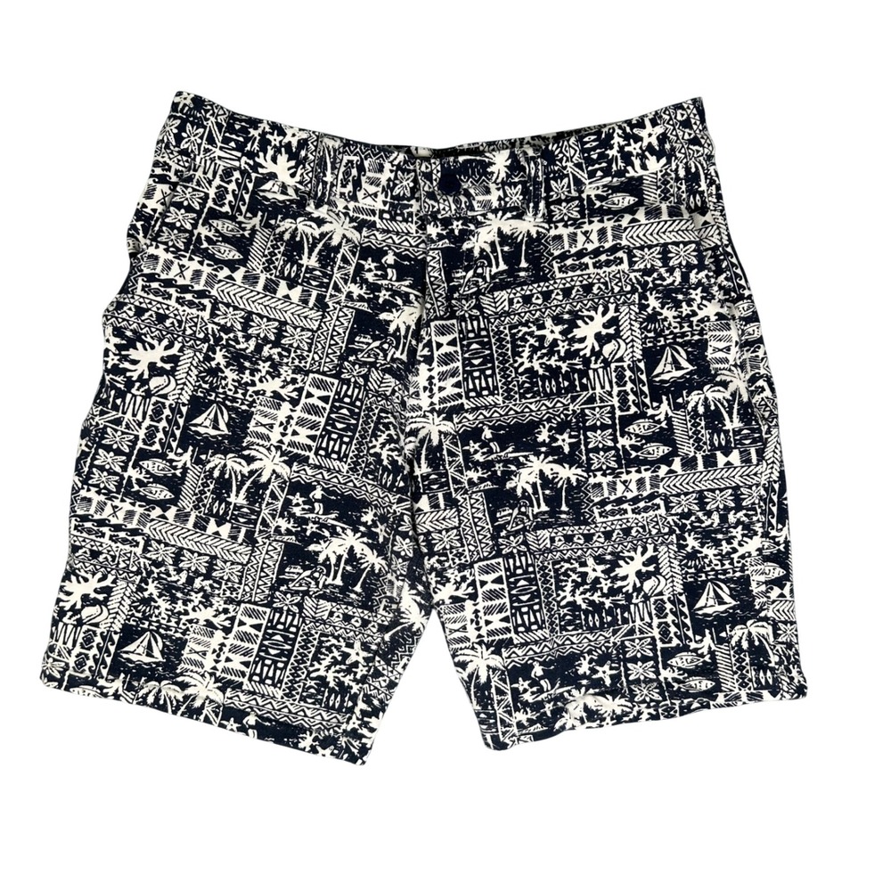 Slate & Stone Tropical Print Chino Shorts Blue White Men's Size 30